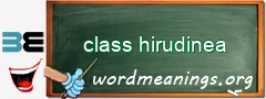 WordMeaning blackboard for class hirudinea